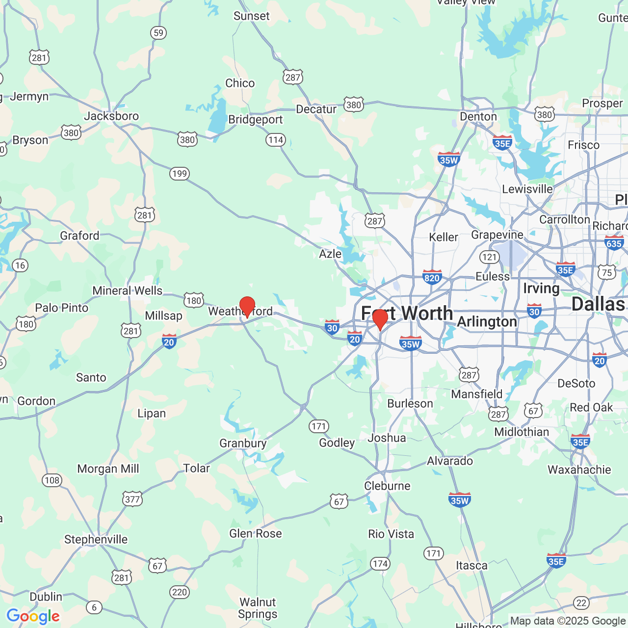 Google map image of our locations