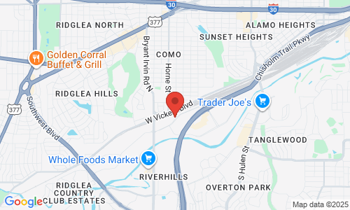 Google map image of our location in 5612 Edwards Ranch Rd Ste 200 Fort Worth, TX